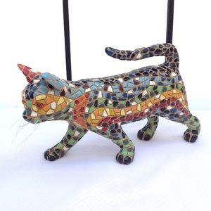 Mosaic Cat Figurine